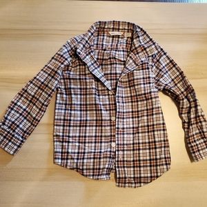 Janie and Jack Plaid Button Up Longsleeve 100% Cotton